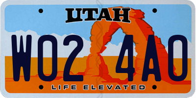 UT license plate W024AO