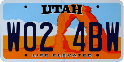 UT license plate W024BW
