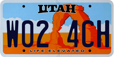 UT license plate W024CH