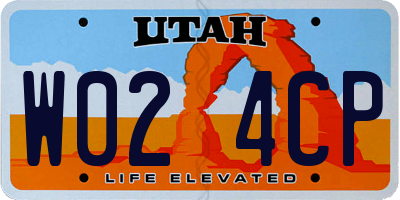 UT license plate W024CP