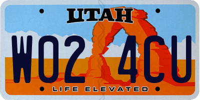 UT license plate W024CU