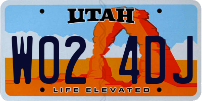 UT license plate W024DJ