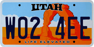 UT license plate W024EE