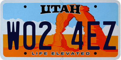 UT license plate W024EZ
