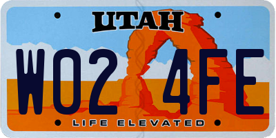 UT license plate W024FE