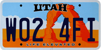 UT license plate W024FI