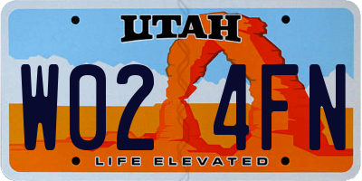 UT license plate W024FN