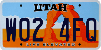 UT license plate W024FQ
