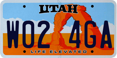 UT license plate W024GA