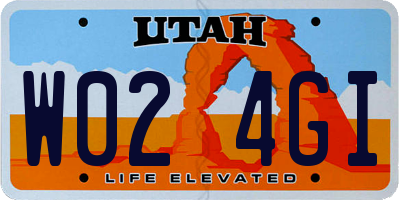 UT license plate W024GI
