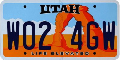 UT license plate W024GW