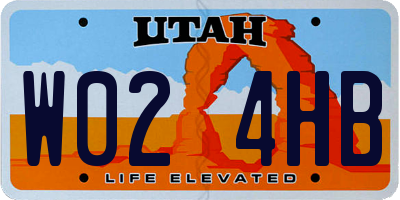 UT license plate W024HB