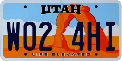 UT license plate W024HI
