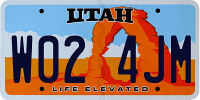 UT license plate W024JM
