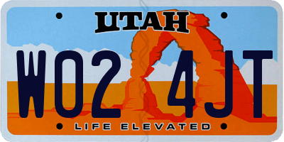 UT license plate W024JT