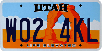 UT license plate W024KL