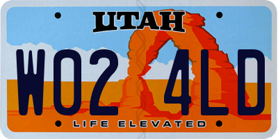 UT license plate W024LD