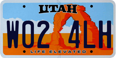 UT license plate W024LH