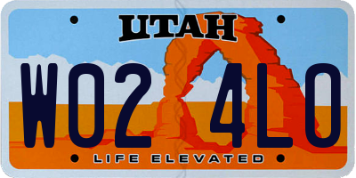 UT license plate W024LO