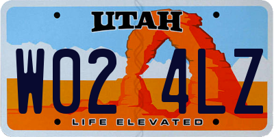 UT license plate W024LZ
