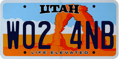 UT license plate W024NB