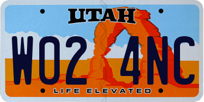 UT license plate W024NC