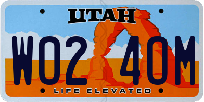 UT license plate W024OM