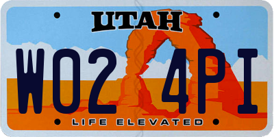 UT license plate W024PI