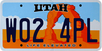 UT license plate W024PL