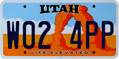 UT license plate W024PP