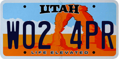 UT license plate W024PR