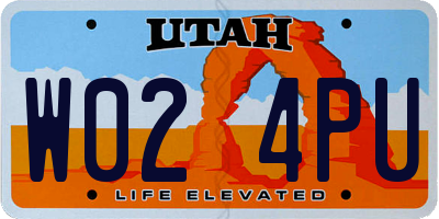 UT license plate W024PU