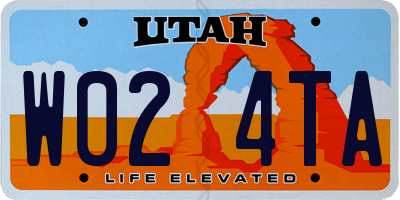 UT license plate W024TA