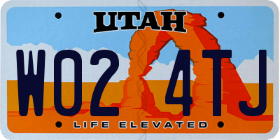 UT license plate W024TJ