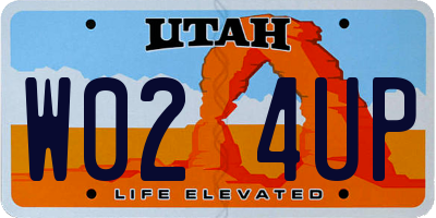 UT license plate W024UP