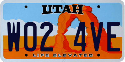 UT license plate W024VE