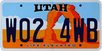 UT license plate W024WB