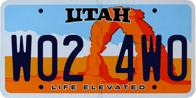 UT license plate W024WO