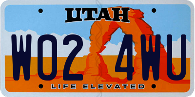 UT license plate W024WU