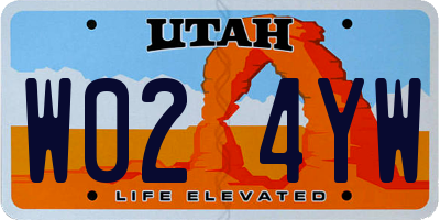 UT license plate W024YW