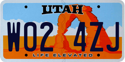 UT license plate W024ZJ