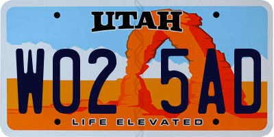 UT license plate W025AD