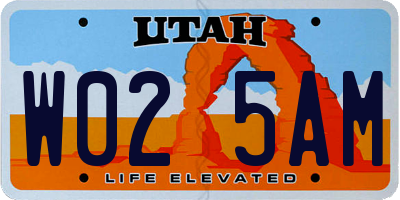 UT license plate W025AM