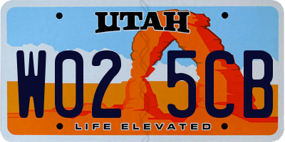 UT license plate W025CB