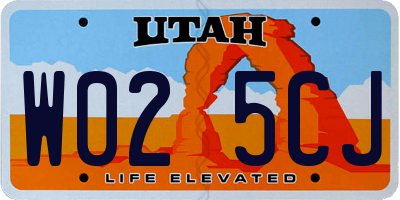 UT license plate W025CJ