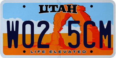 UT license plate W025CM