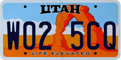 UT license plate W025CQ