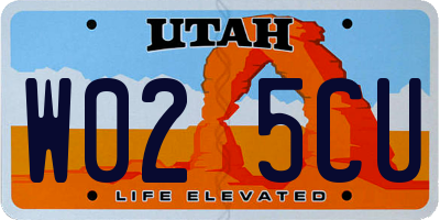 UT license plate W025CU