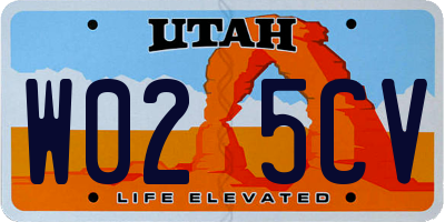 UT license plate W025CV