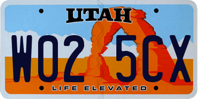 UT license plate W025CX